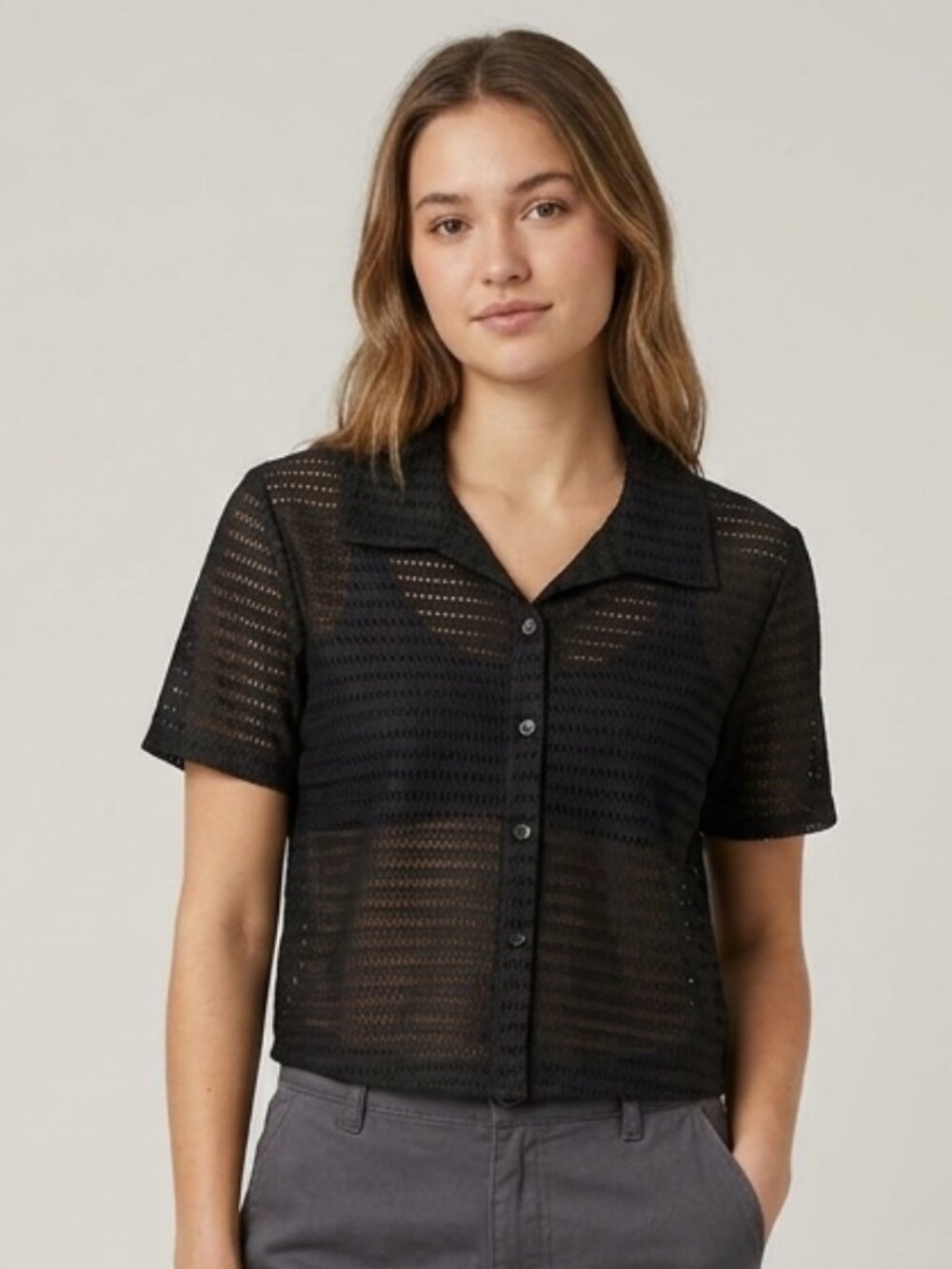 Hurley Sheer Black Button Down Shirt